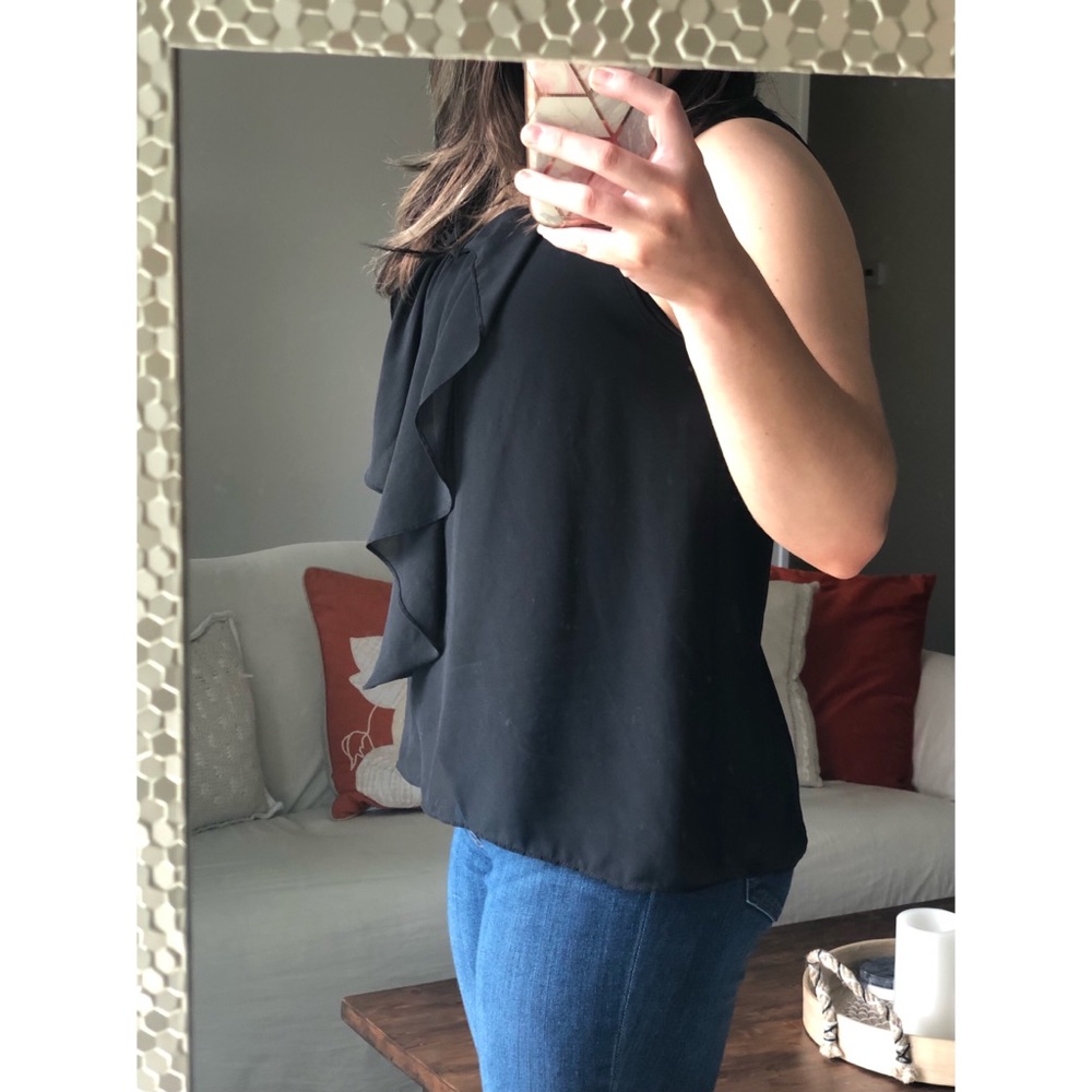 Black By&By Sheer Bow Tank Top